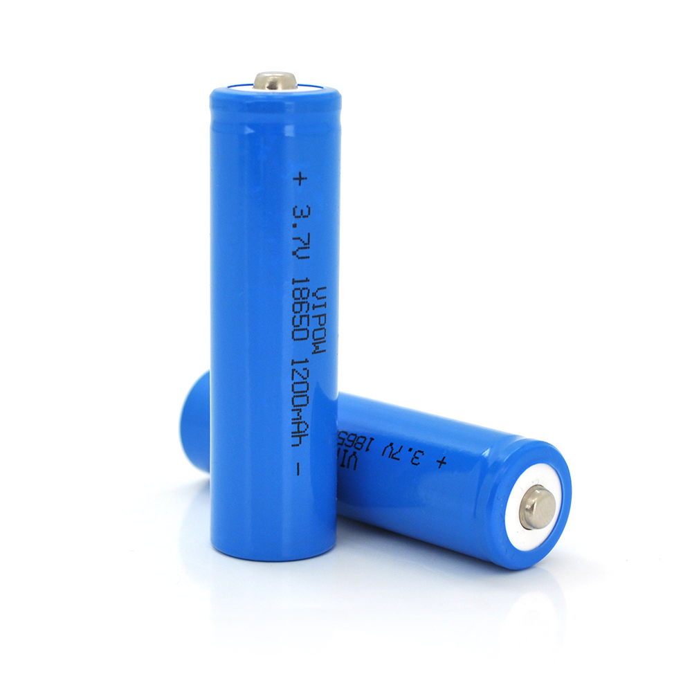 18667 Акумулятор 18650 Li-Ion Vipow ICR18650 TipTop, 1200mAh, 3.7V, Blue Q50 / 500 - Зображення 1