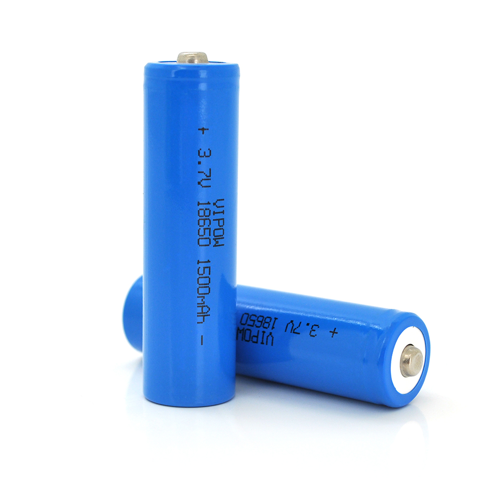 18668 Акумулятор 18650 Li-Ion Vipow ICR18650 TipTop, 1500mAh, 3.7V, Blue Q50 / 500 - Зображення 1