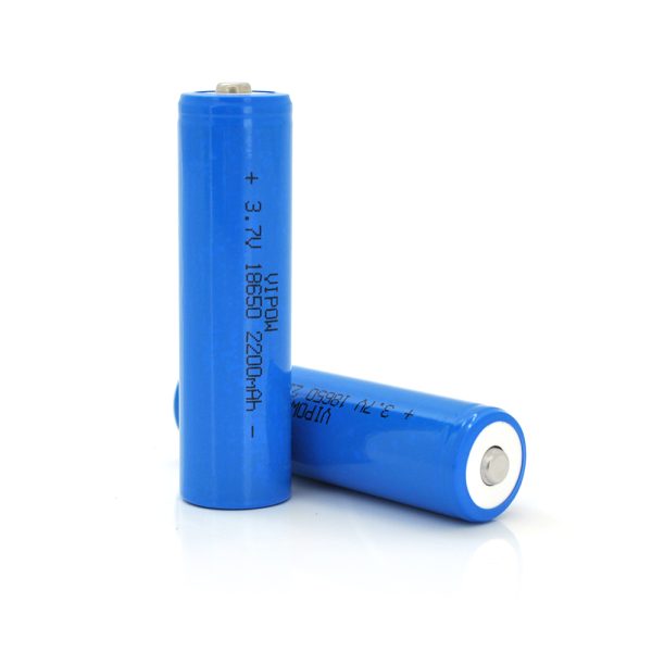 Акумулятор 18650 Li-Ion Vipow ICR18650 TipTop, 2200mAh, 3.7V, Blue Q50 / 500