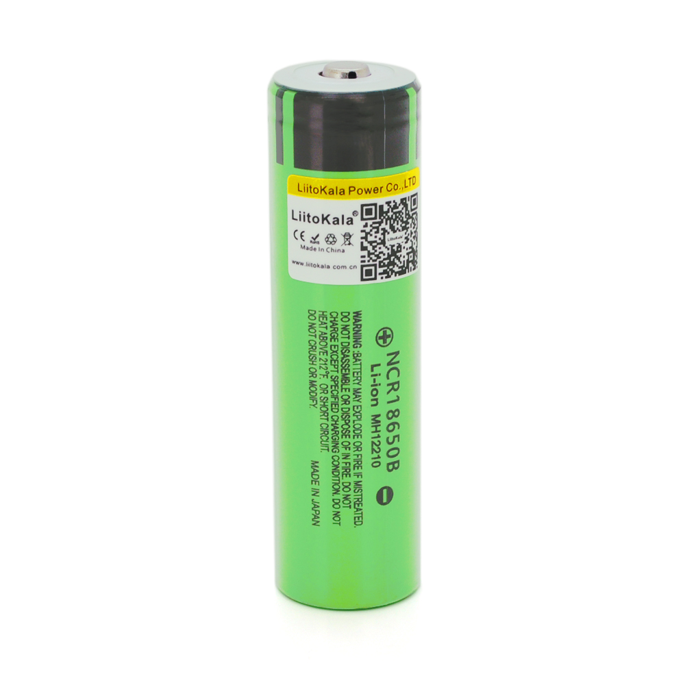 18710 Акумулятор 18650 Li-Ion LiitoKala Lii-34B-JT, 3400mAh (3200-3400mAh), 3.7V (2.75-4.2V), Green, PVC BOX - Зображення 1