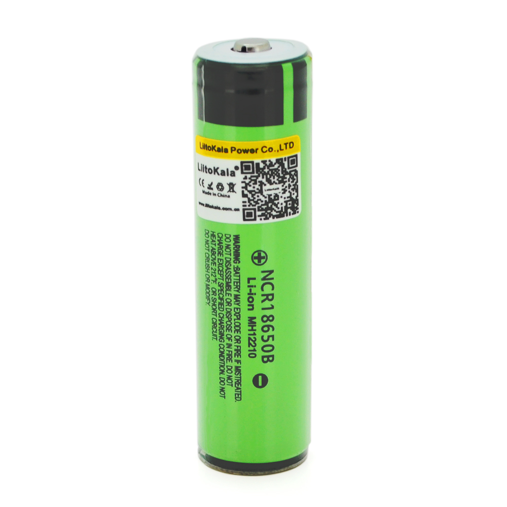 18711 Акумулятор 18650 Li-Ion LiitoKala Lii-34B-PCB, 3400mAh (3200-3400mAh), 3.7V (2.75-4.2V), Green, PVC BOX - Зображення 1