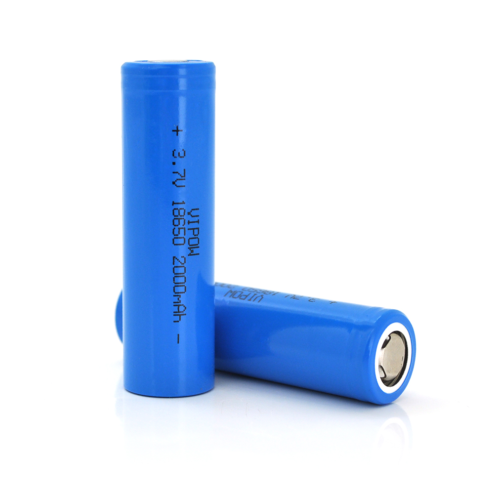 18750 Акумулятор 18650 Li-Ion Vipow ICR18650 FlatTop, 2000mAh, 3.7V, Blue - Зображення 1