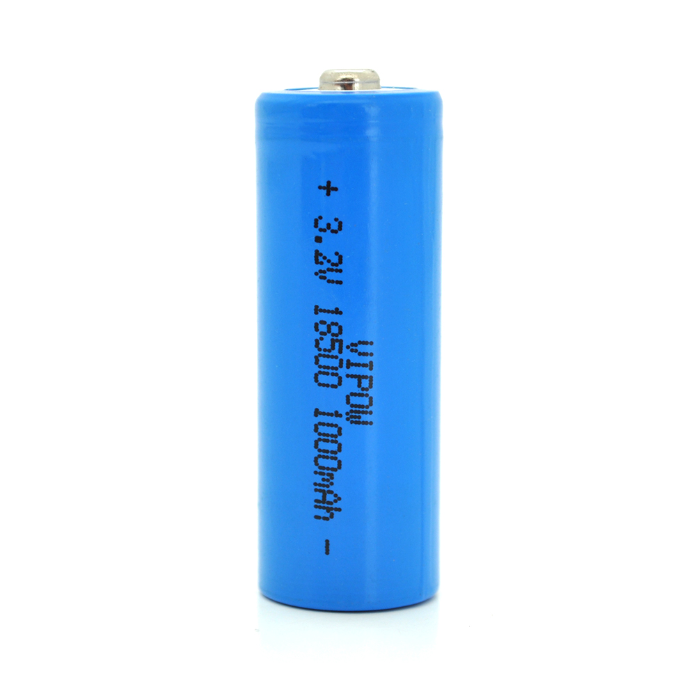 25543 Літій-залізо-фосфатний акумулятор 18500 Lifepo4 Vipow IFR18500 TipTop, 1000mAh, 3.2V, Blue Q50 / 500 - Зображення 1