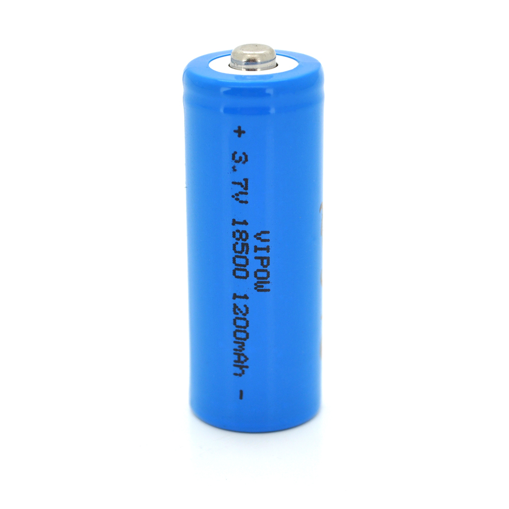 25546 Акумулятор 18500 Li-Ion Vipow ICR18500 TipTop, 1200mAh, 3.7V, Blue - Зображення 1