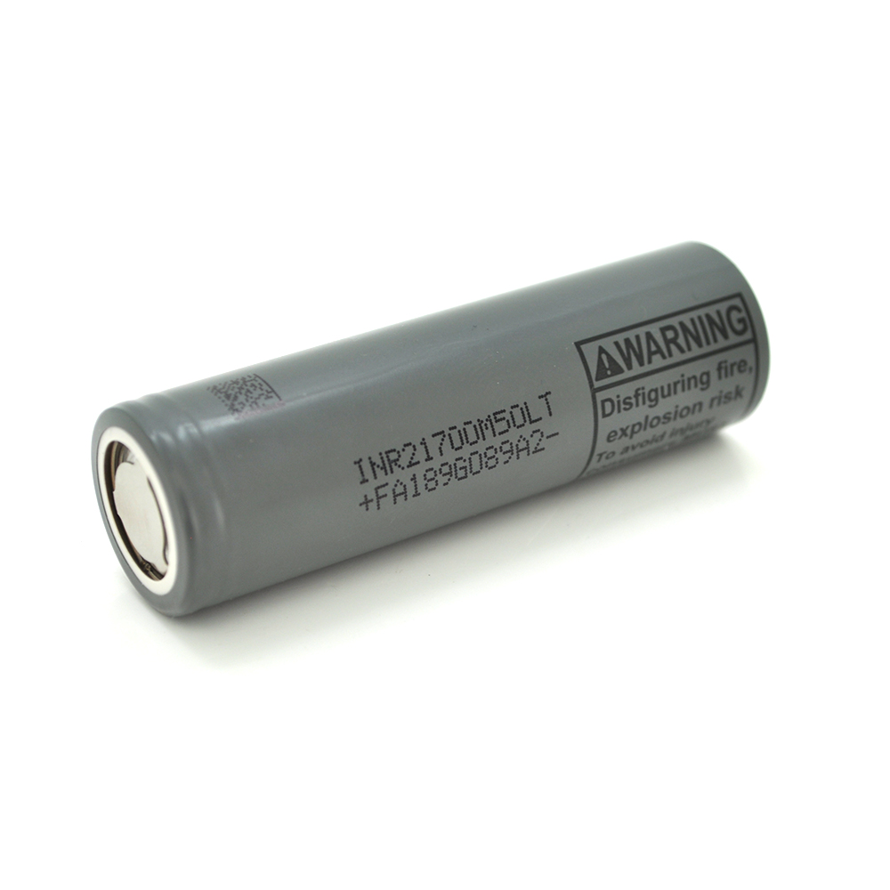 26912 Акумулятор 21700 Li-Ion LG INR21700 (M50LT), 5000mAh, 7.2(14.4)A, 4.2 / 3.69 / 2.5V, Gray - Зображення 1