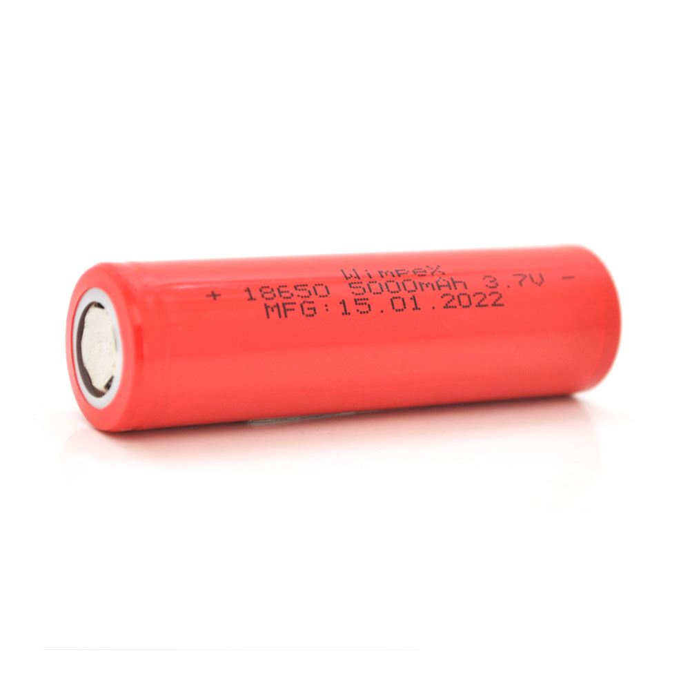 27577 Акумулятор WMP-5000 18650 Li-Ion Flat Top, 2000mAh, 3.7V, Red - Зображення 1