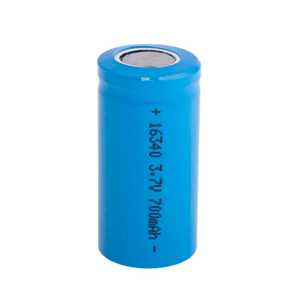 31077 Акумулятор Li-Ion Vipow ICR16340 / CR123 FlatTop, 700mAh, 3.7V, Blue Q50 / 500 - Зображення 1