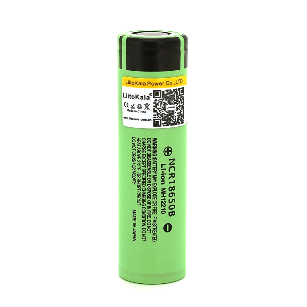 31244 Акумулятор 18650 Li-Ion LiitoKala Lii-34B, 3400mAh (3200-3400mAh), 3.7V (2.75-4.2V), Green, PVC BOX - Зображення 1