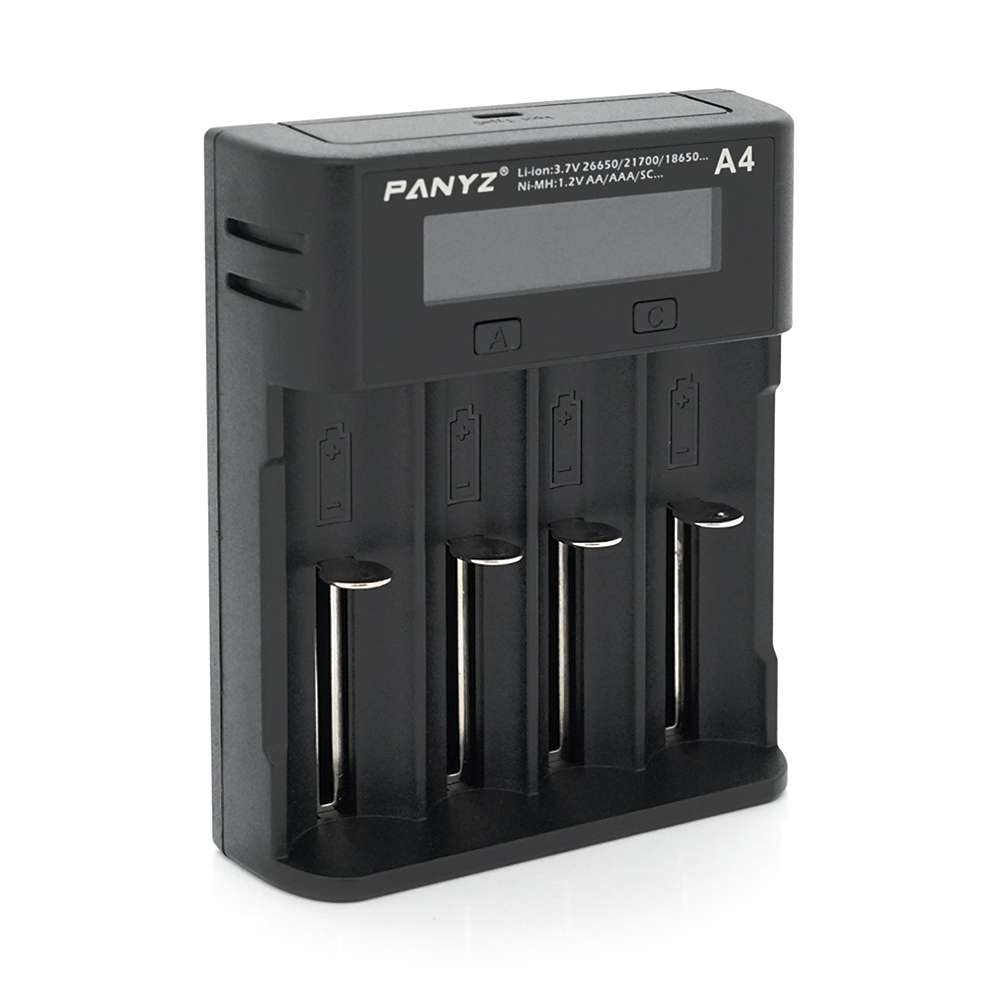 01081 Зарядний пристрій універсальний, 4 канали, LCD дисплей, підтримує Li-ion, Ni-MH та Ni-Cd AA (R6), ААA (R03), AAAA, С (R14) - Зображення 1