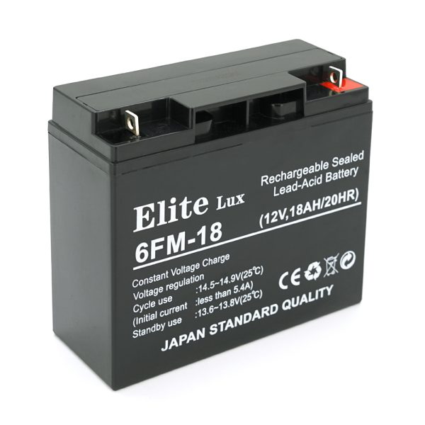 Акумуляторна батарея Elite 12V 18Ah (181х77х167 мм), 4.2кг, Black, Q4