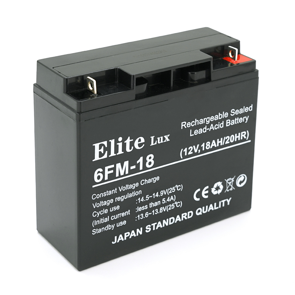 01919 Акумуляторна батарея Elite 12V 18Ah (181х77х167 мм), 4.2кг, Black, Q4 - Зображення 1