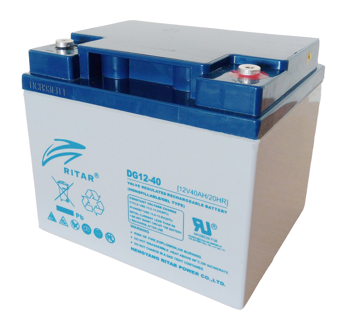 02518 Акумуляторна батарея GEL RITAR DG12-40, Gray Case, 12V 40.0Ah ( 198 х 166 х 169 (169) ) Q1 / 60 - Зображення 1