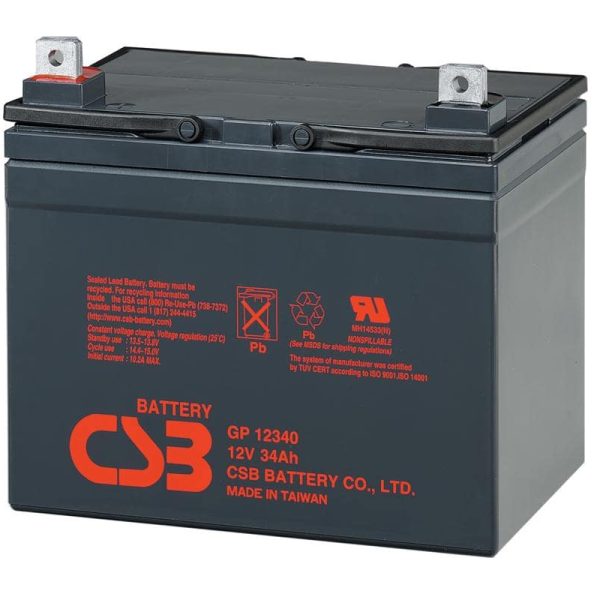 Акумуляторна батарея CSB GP12340, 12V 34Ah (195х130х155мм)