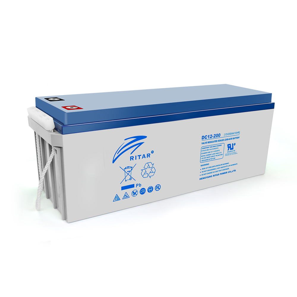07606 Акумуляторна батарея AGM RITAR DC12-200, Gray Case, 12V 200Ah (522 х 240 х 219 (224)) Q1 / 18 - Зображення 1