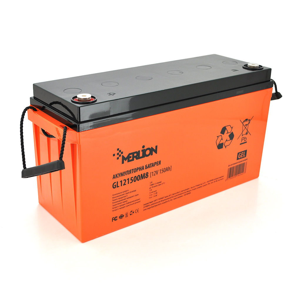 14242 Акумуляторна батарея MERLION GL121500M8 12 V 150 Ah (483 х 170 х 240) Q1 / 24 - Зображення 1