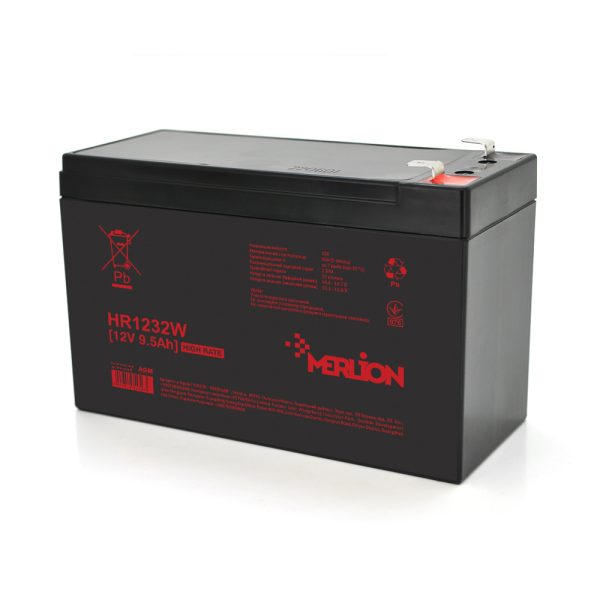 Акумуляторна батарея MERLION HR1232W, 12V 9,5Ah ( 151 х 65 х 94 (100) )Q10 / 420