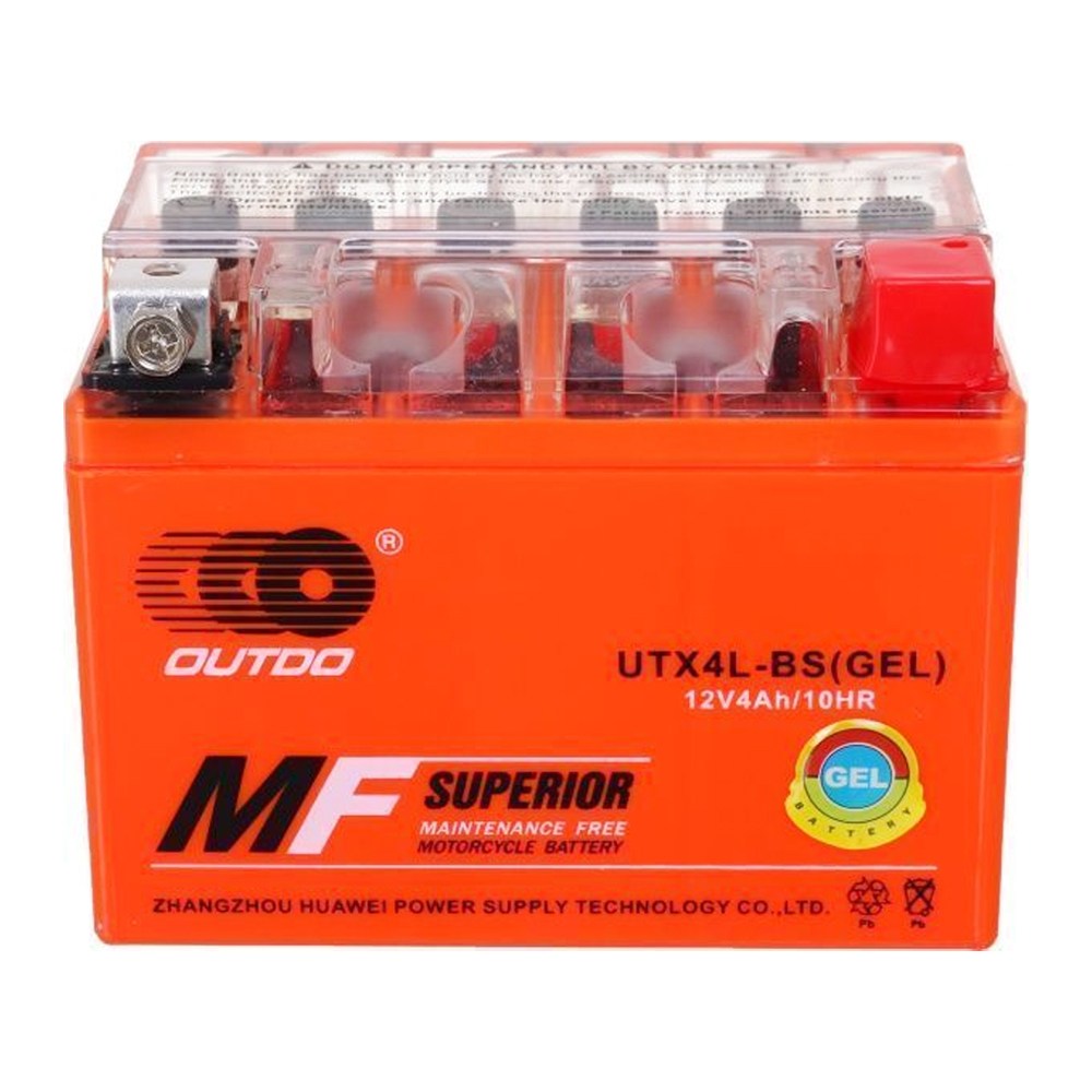 17799 Мотоакумулятор OUTDO (Maxion) UTX4L-BS GEL, 12V 4 Ah (113 х 70 х 85), Orange, Q10 - Зображення 1