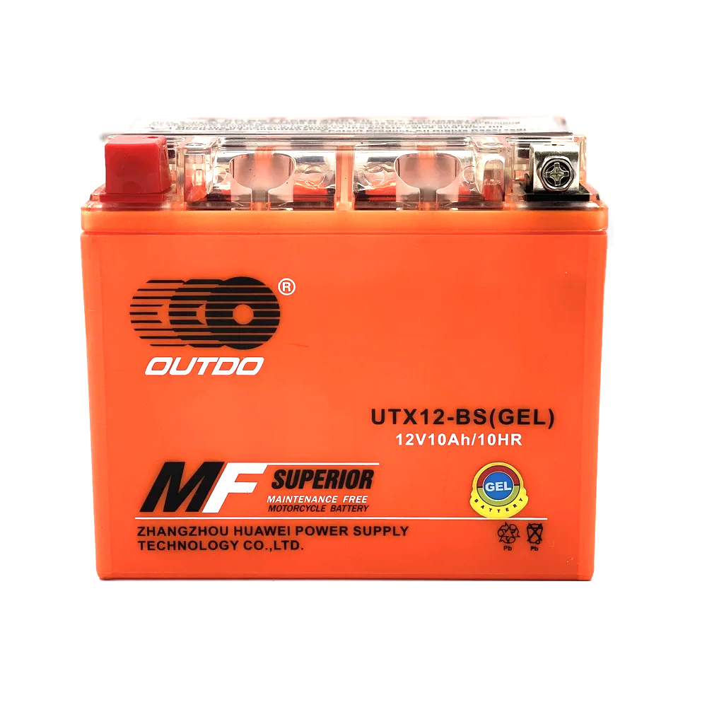 17804 Мотоакумулятор OUTDO (Maxion) UTX12-BS GEL, 12V 10Ah (150 х 87 х 130), Orange, Q6 - Зображення 1