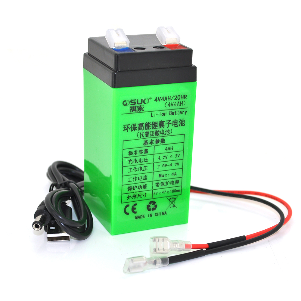 18288 Акумуляторна батарея літієва QiSuo 4V 4A з елементами Li-ion 18650 (47X47X100) - Зображення 1