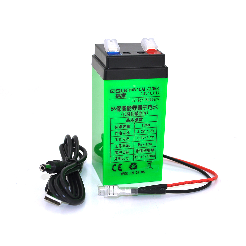 18291 Акумуляторна батарея літієва QiSuo 4V 10A з елементами Li-ion 18650 (47X47X100) - Зображення 1