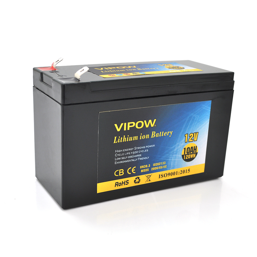 18674 Акумуляторна батарея літієва Vipow 12 V 10Ah з елементами Li-ion 18650 з вбудованою ВМS платою, (3S5P) (151х65х94(100))мм, Q20 - Зображення 1