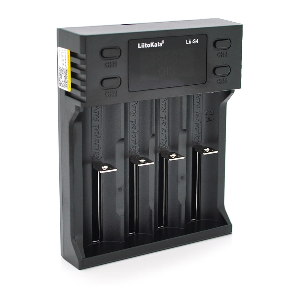 18685 ЗУ універсальне Liitokala Lii-S4, 4 канали, LCD дисплей, підтримує Li-ion, Ni-MH та Ni-Cd AA (R6), ААA (R03), AAAA, С (R14) - Зображення 1
