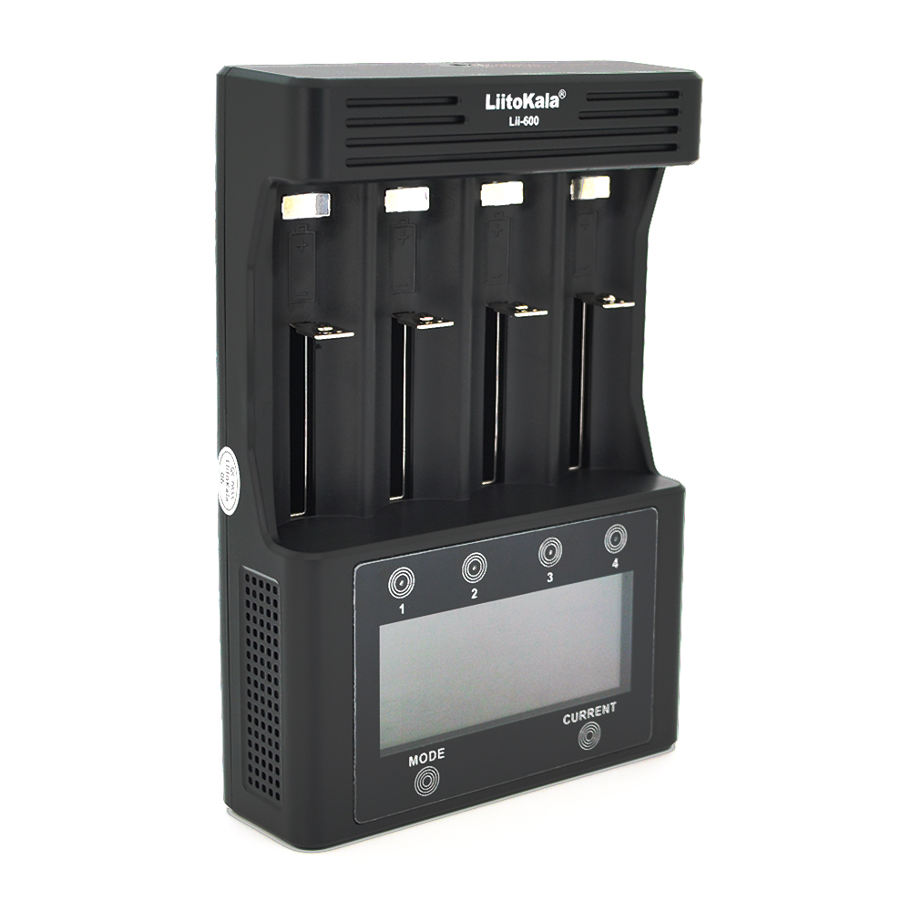 18696 ЗУ універсальне Liitokala Lii-600, АЗУ+СЗУ, 4 канали, LCD дисплей, підтримує Li-ion, Ni-MH та Ni-Cd AA (R6), ААA (R03), AAAA, С (R14) - Зображення 1
