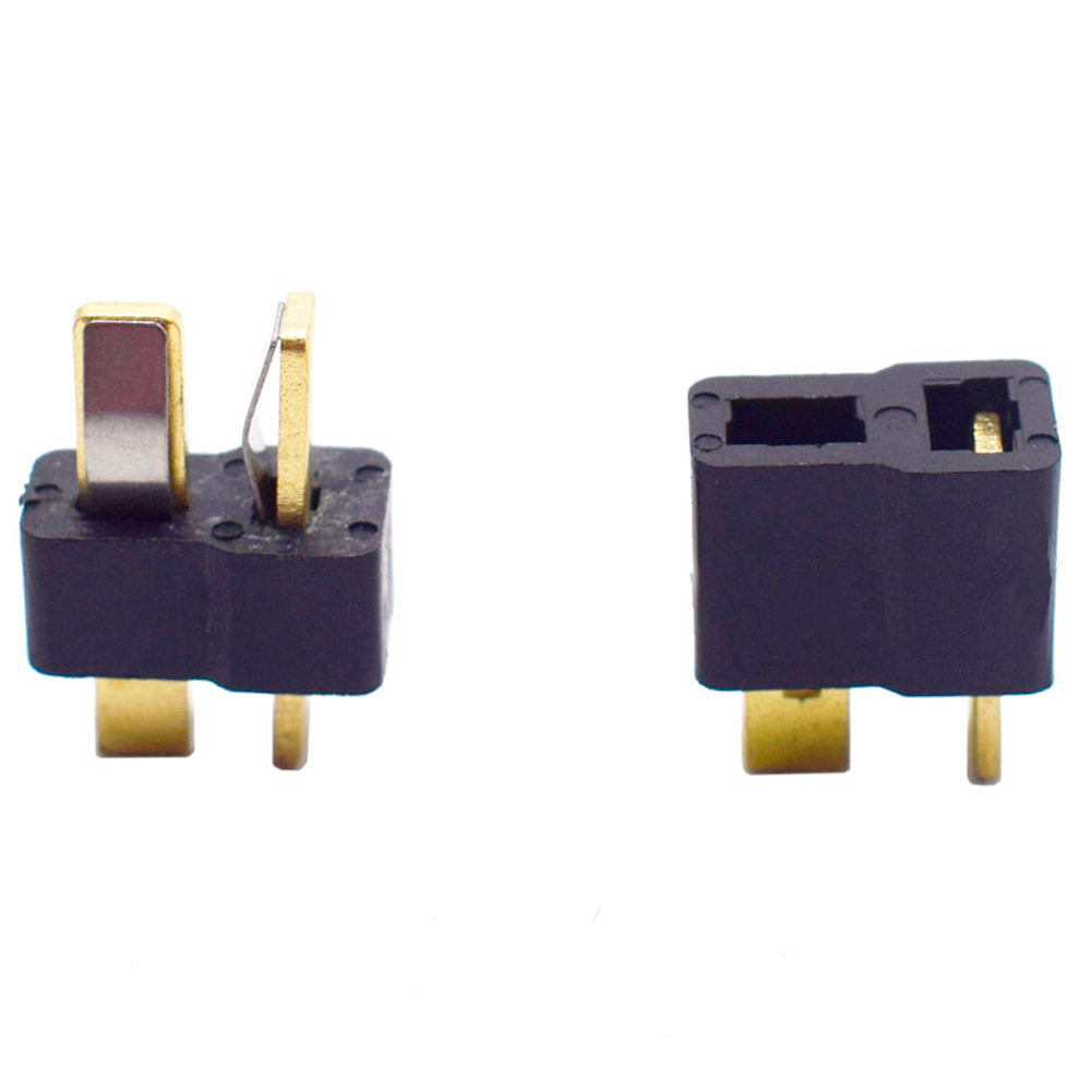 21668 Комплект T-подібний штекер для літаків (тато + мама), відвантажуємо парою, Black - Зображення 1