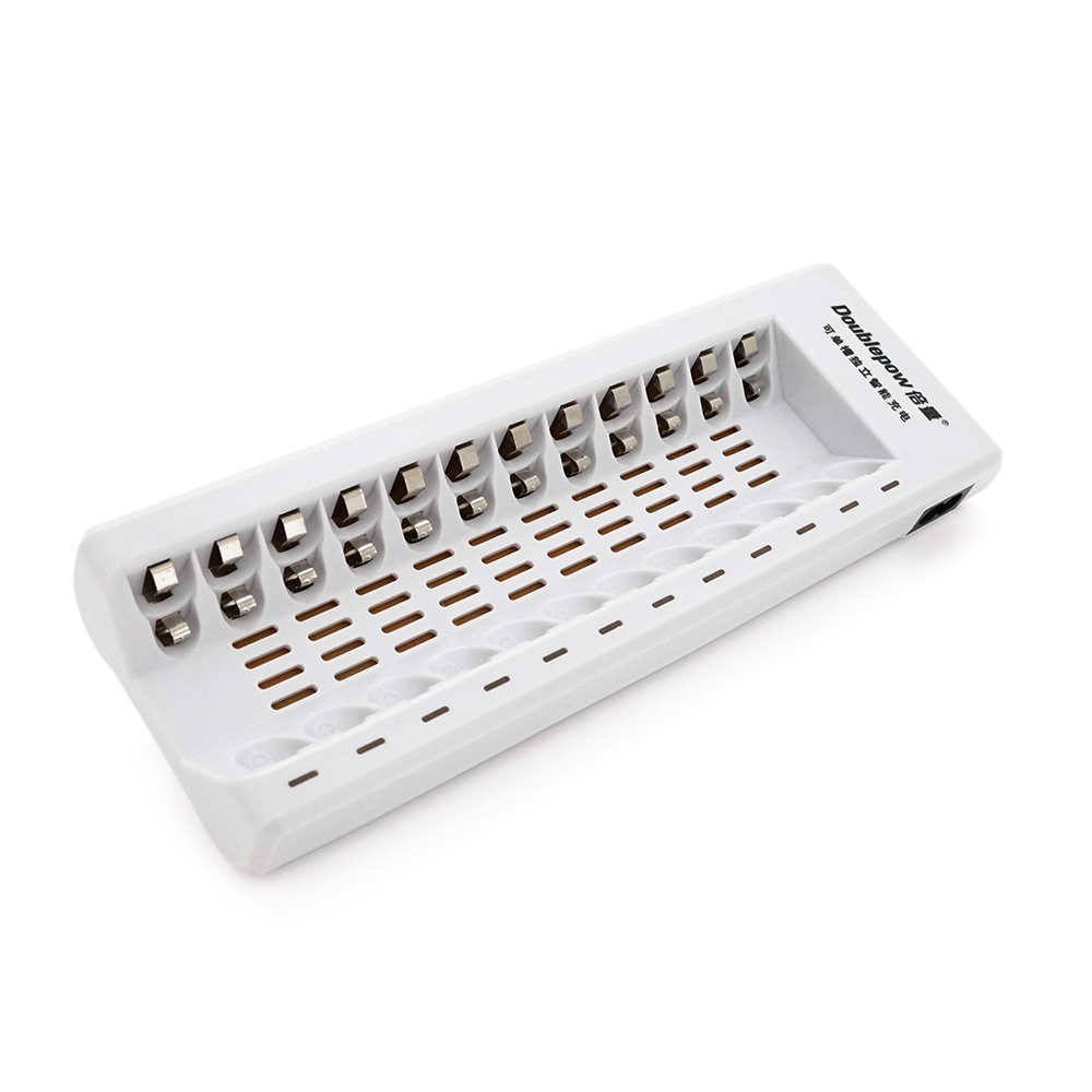 23368 Зарядний пристрій універсальний DoublePow, 12 каналів LED інд., підтримує Li-ion, Ni-MH та Ni-Cd AA (R6), ААA (R03) - Зображення 1