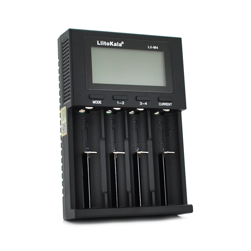 23381 ЗУ універсальне Liitokala Lii-M4, 4 канали, 5V Type C, LED display, підтримує Li-ion, 3.7V / 1.2V AA / AAA 18650 / 26650 / 16340 / 14500 / 10440 / 18500 - Зображення 1