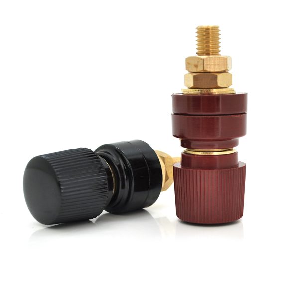 Мідна гвинтова клема 6mm чорна + червона продаються парою