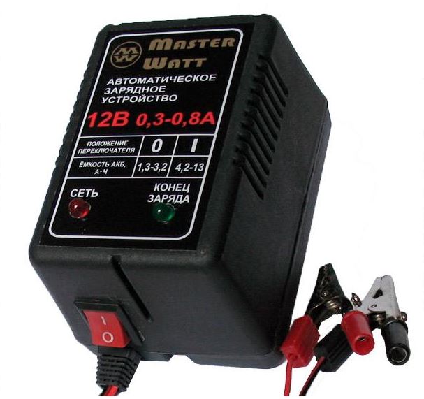 26758 Автоматичне ЗУ для акумулятора MW-AZU12 12V (1,3-13Ah) (MF,WET,AGM,GEL,NICD,NIMH), 180-240V, Ток заряду 0.3-0.8A, крокодили в комплекті - Зображення 1