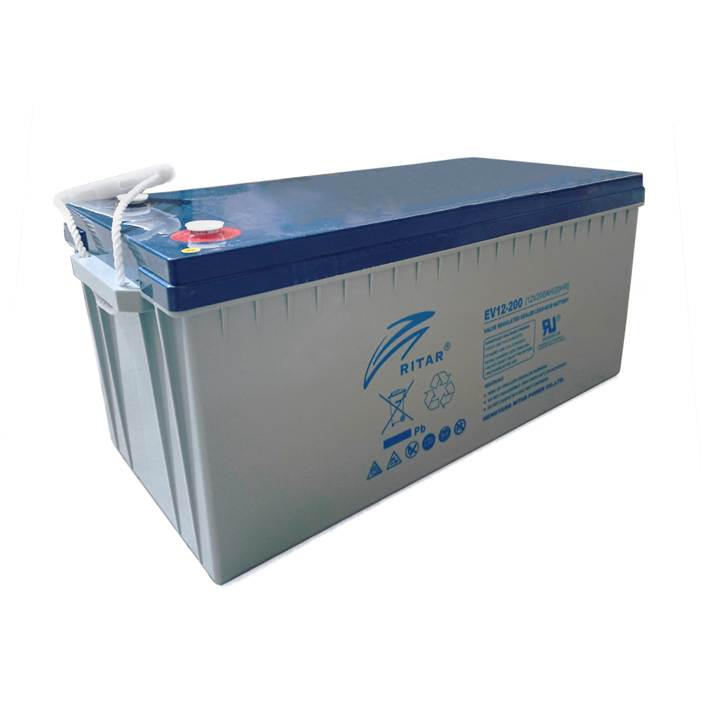 29491 Тяговий акумулятор RITAR EV12-200,12V 200Ah, M8 ( 522 х 240 х 219(224) ) - Зображення 1