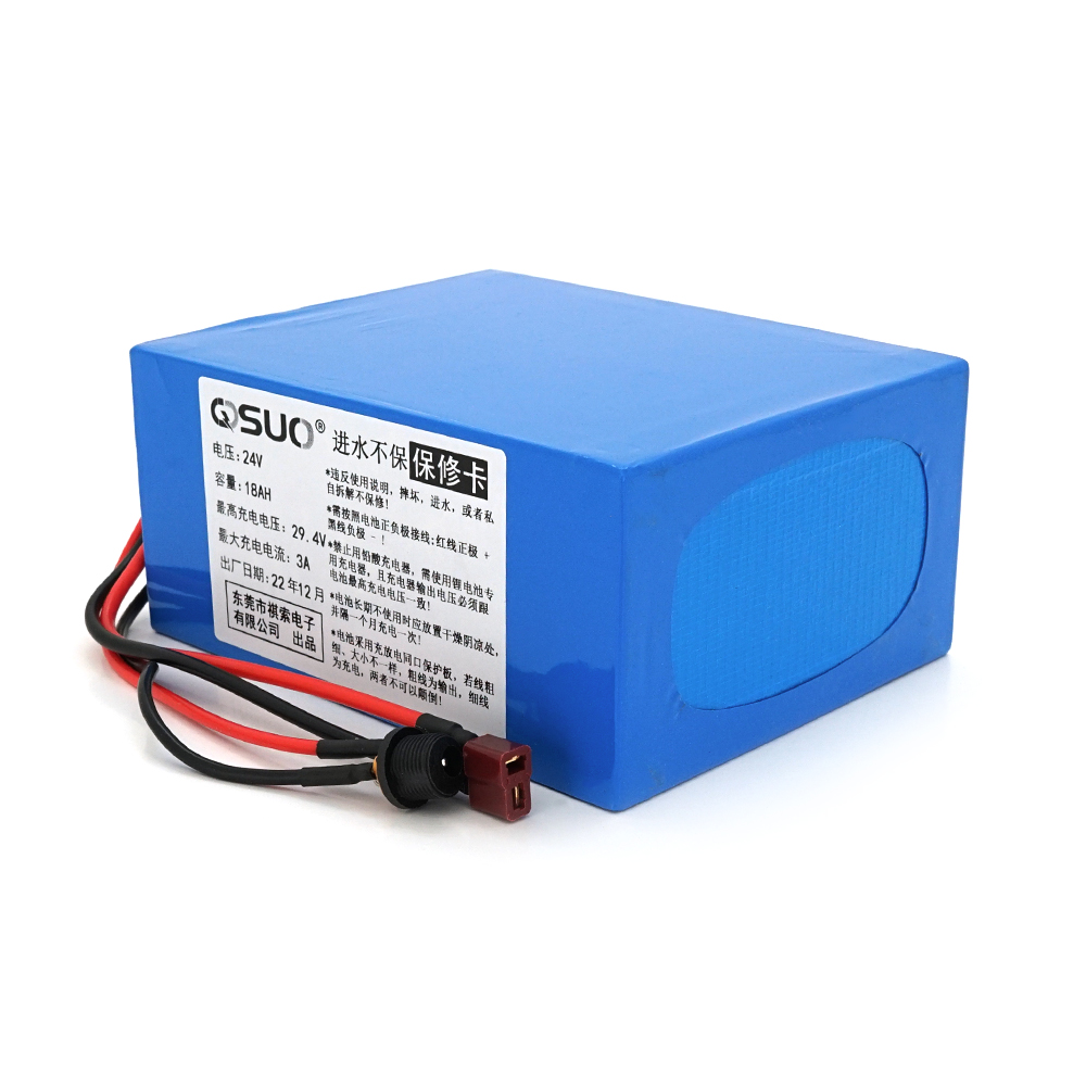 29604 Акумуляторна батарея літієва QiSuo 24V 18A з елементами Li-ion 18650, DC: 5.5x2.1мама + роз'єм T-2HQмама - Зображення 1