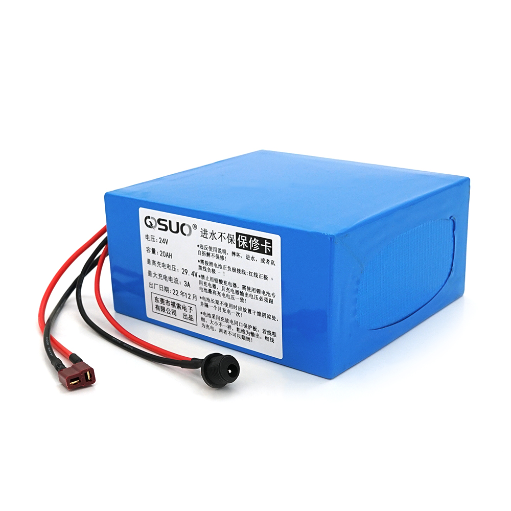29605 Акумуляторна батарея літієва QiSuo 24V 20A з елементами Li-ion 18650, DC: 5.5x2.1мама + роз'єм T-2HQмама - Зображення 1