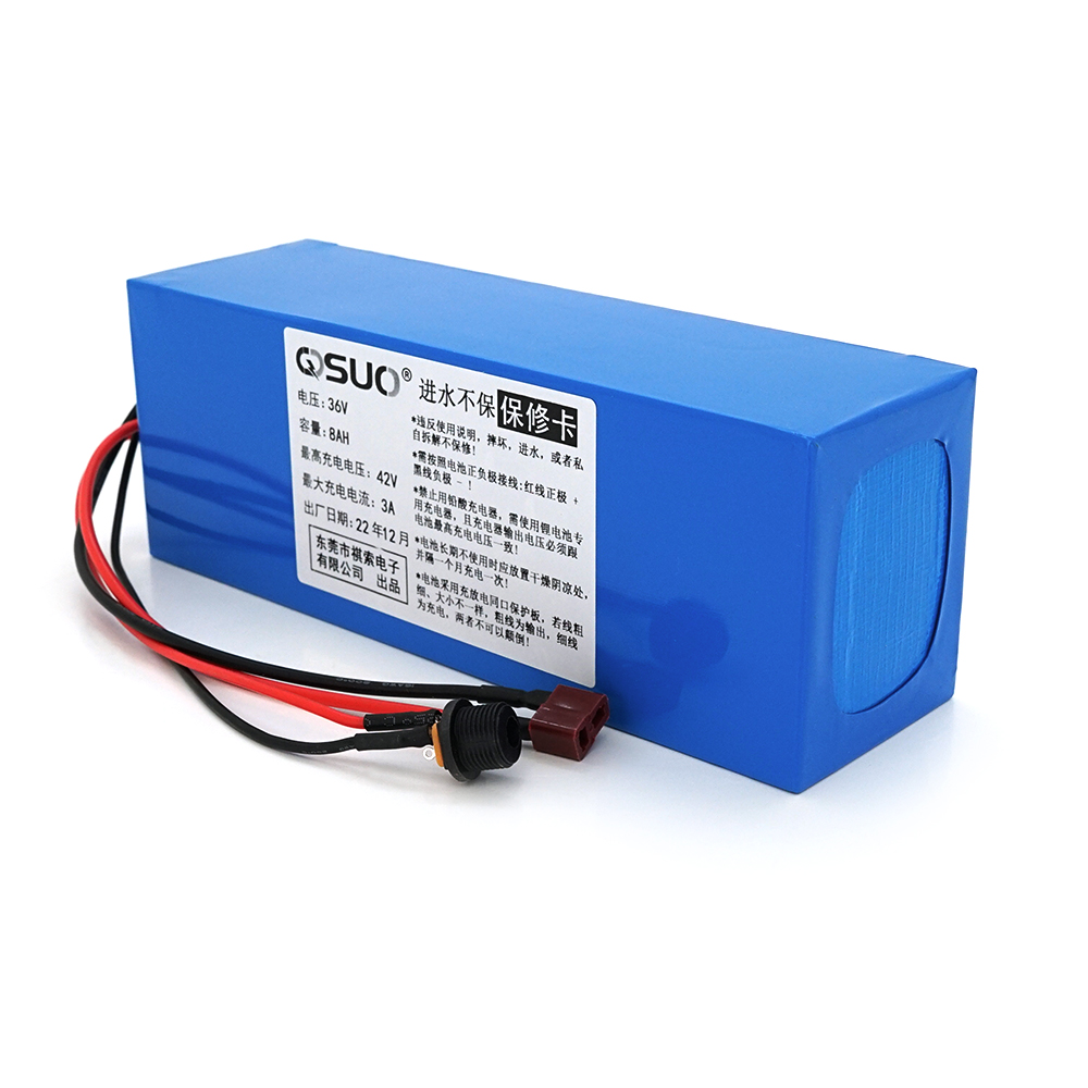 29609 Акумуляторна батарея літієва QiSuo 36V 8A з елементами Li-ion 18650, DC: 5.5x2.1мама + роз'єм T-2HQмама - Зображення 1