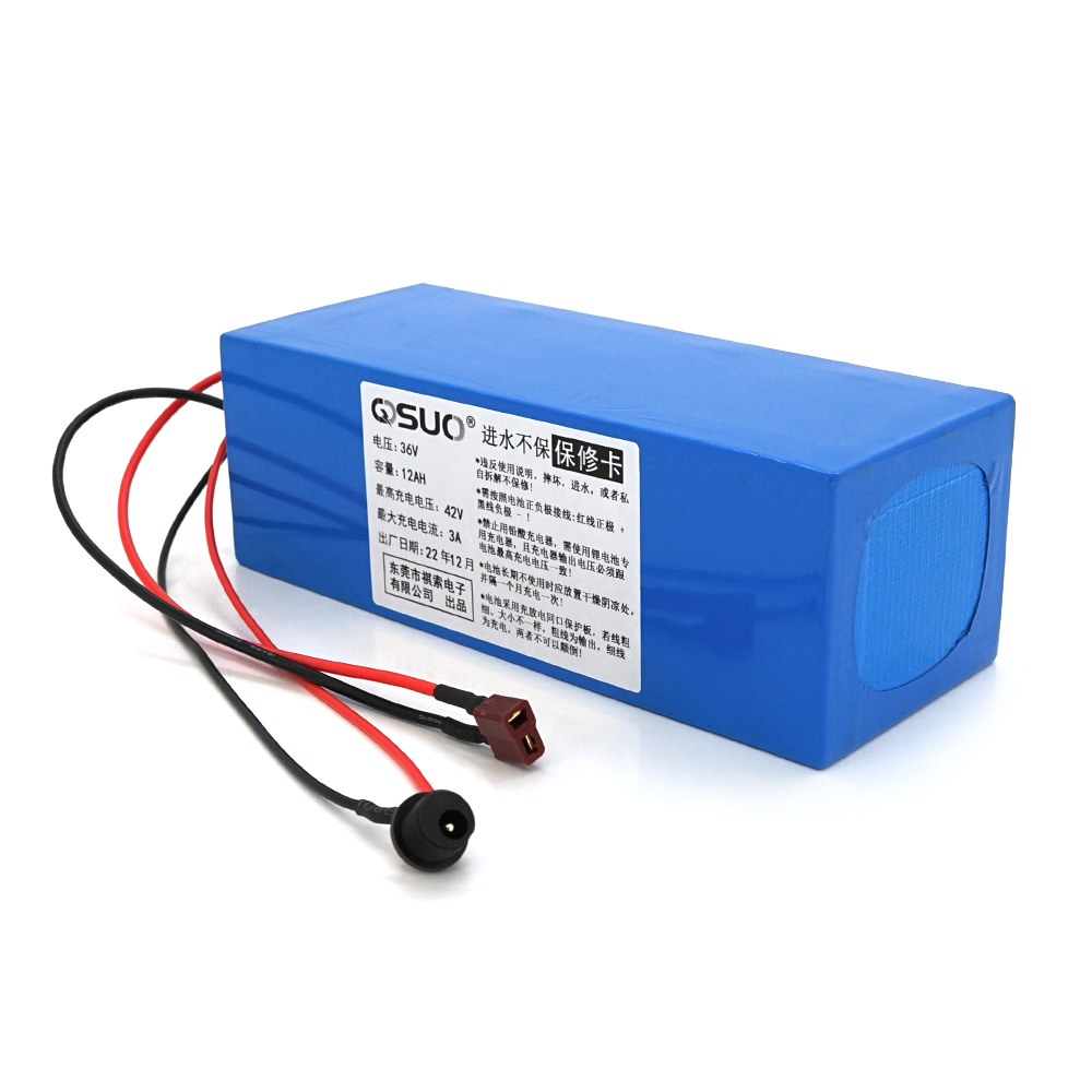 29613 Акумуляторна батарея літієва QiSuo 36V 12A з елементами Li-ion 18650, DC: 5.5x2.1мама + роз'єм T-2HQмама - Зображення 1