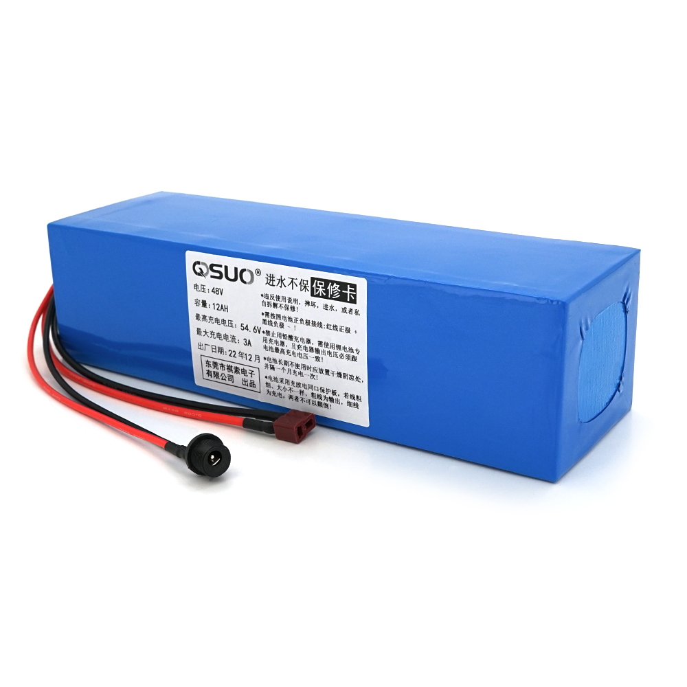 29627 Акумуляторна батарея літієва QiSuo 48V 12A з елементами Li-ion 18650, DC: 5.5x2.1мама + роз'єм T-2HQмама - Зображення 1