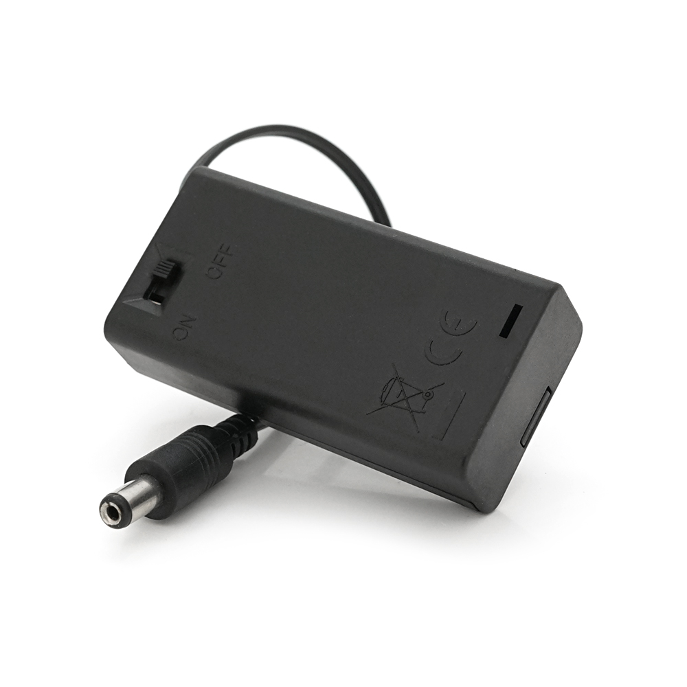 32485 Відсік для 2-х елементів живлення АА, роз'єм 5,5×2,1, закритий корпус із вимикачем - Зображення 1