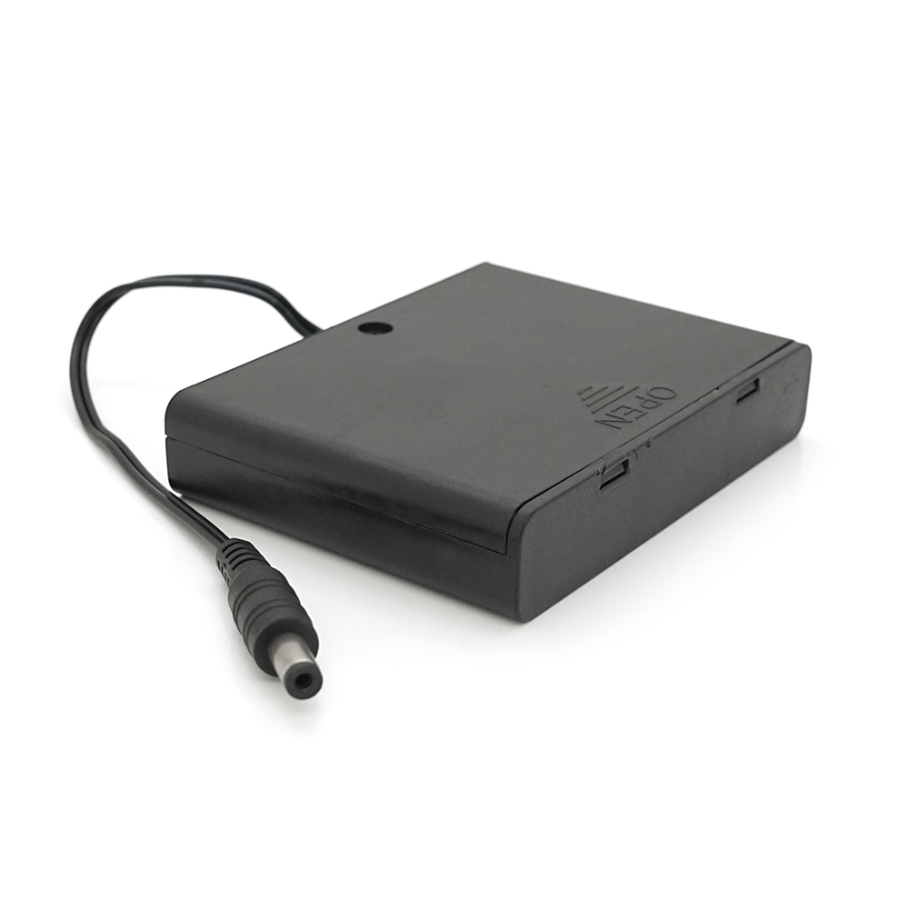 32488 Відсік для 6-ти елементів живлення АА, роз'єм 5,5×2,1, закритий корпус із вимикачем - Зображення 1