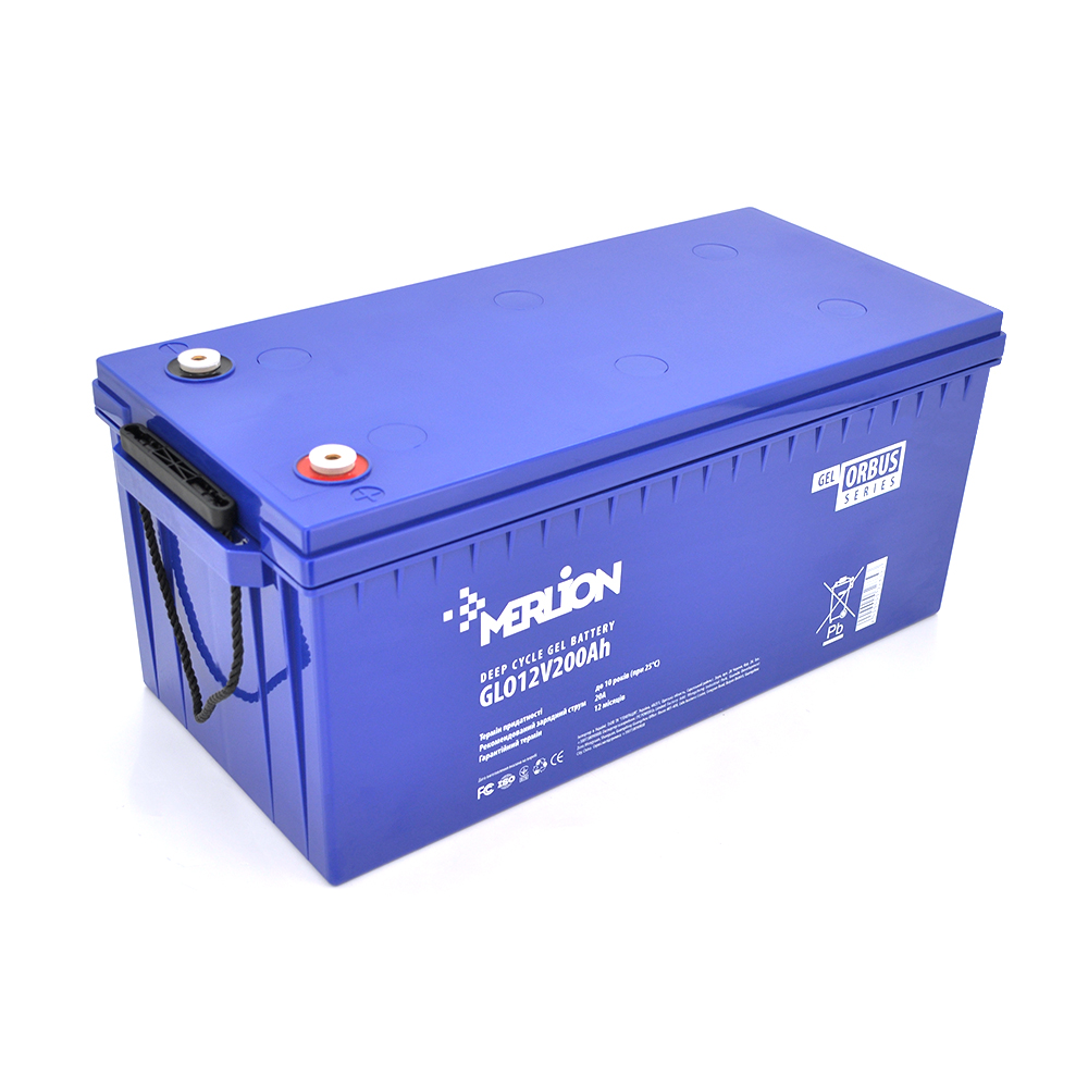 32839 Акумуляторна батарея MERLION ORBUS GLO12V200Ah ( 522 х 240 х 219 ) BLUE Q1 / 18 - Зображення 1