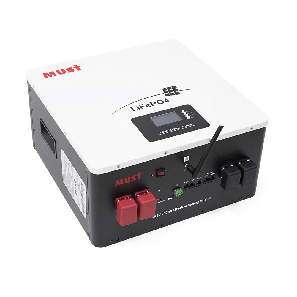 32861 Акумуляторна батарея Must LiFePO4 LP16-24200 25.6V 200Ah, 5,12kWh, BMS100A@8S, CAN2.0 / RS232 / RS485, 6000 cycles, 486x442x250,44kg - Зображення 1