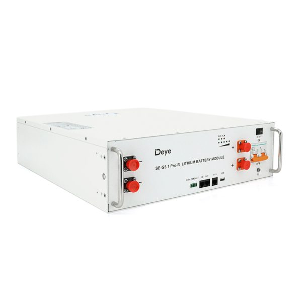 Акумуляторна батарея Deye LiFePO4 SE-G5.1 Pro-B 51,2V 100AH, 5,12kW BMS50A@16S до 32 parallel CAN / RS485, IP21, 6000Cycles, (445*133*540),45kg