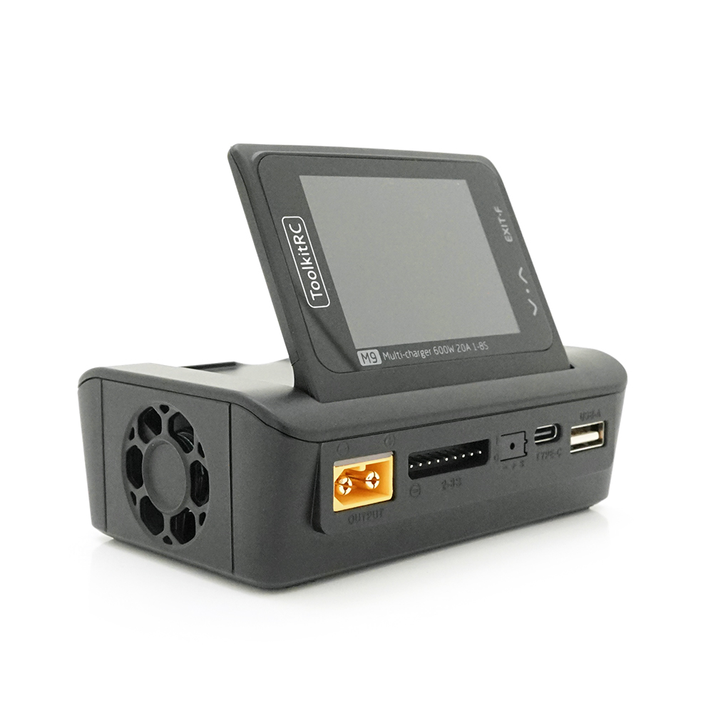 34898 Зарядний пристрій ToolkitRC M9 600Вт, тип АКБ LiPo, LiHv, Li-ion, NiMh, LiFe, Pb, USB iнтерфейс, XT60, вхiд 7-35В, вес 235г, без БЖ - Зображення 1