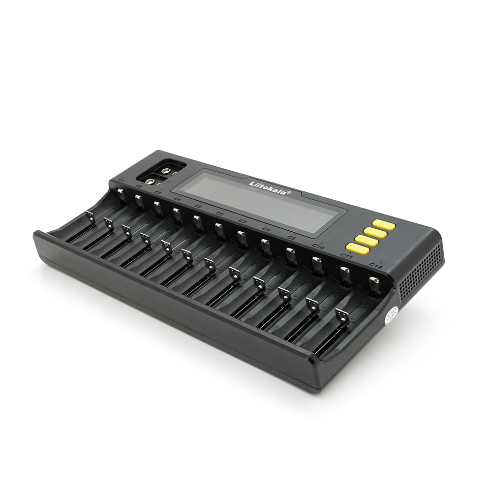 34965 ЗУ універсальне Liitokala Lii-S12, 12+2 каналів, Ni-Mh / Li-ion / LiFePo4 / крона, 220V / 12V, LED+LCD, Box - Зображення 1