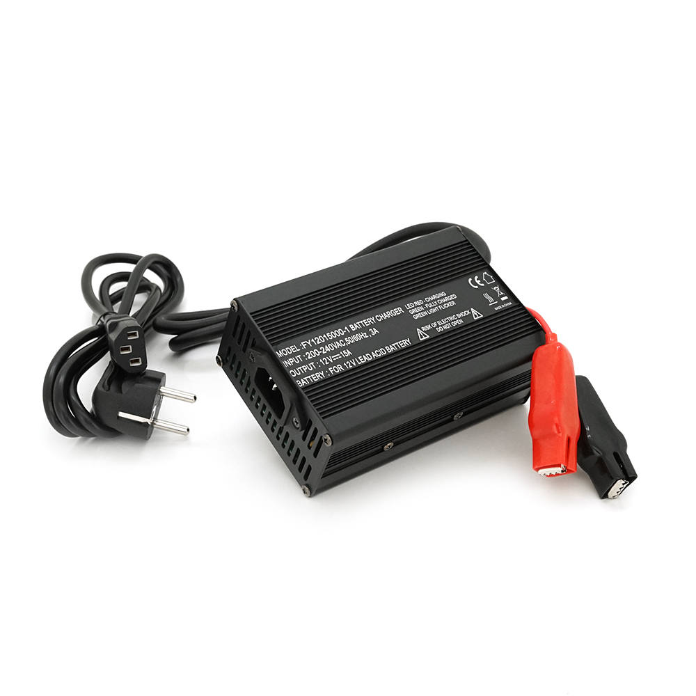 36863 Зарядний пристрій для акумуляторів AGM 12V, 15A, + крокодили, 135x90x50mm - Зображення 1