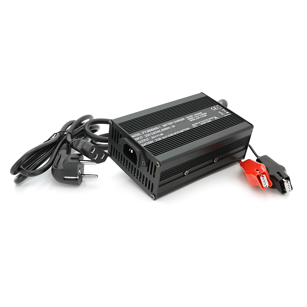 36873 Зарядний пристрій для акумулятора AGM 36V,6A,+ крокодили,135x90x50mm - Зображення 1