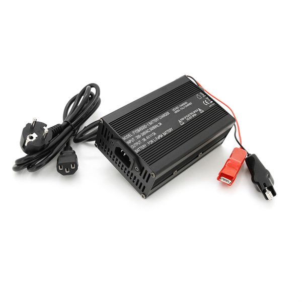 Зарядний пристрій для акумуляторів LiFePo4 48V(58,4V),16S,5A, крокодили,135x90x50mm