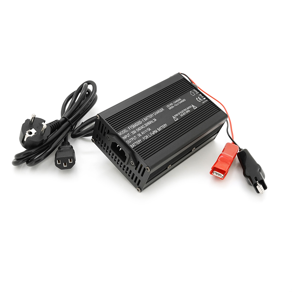 36877 Зарядний пристрій для акумуляторів LiFePo4 48V(58,4V),16S,5A, крокодили,135x90x50mm - Зображення 1