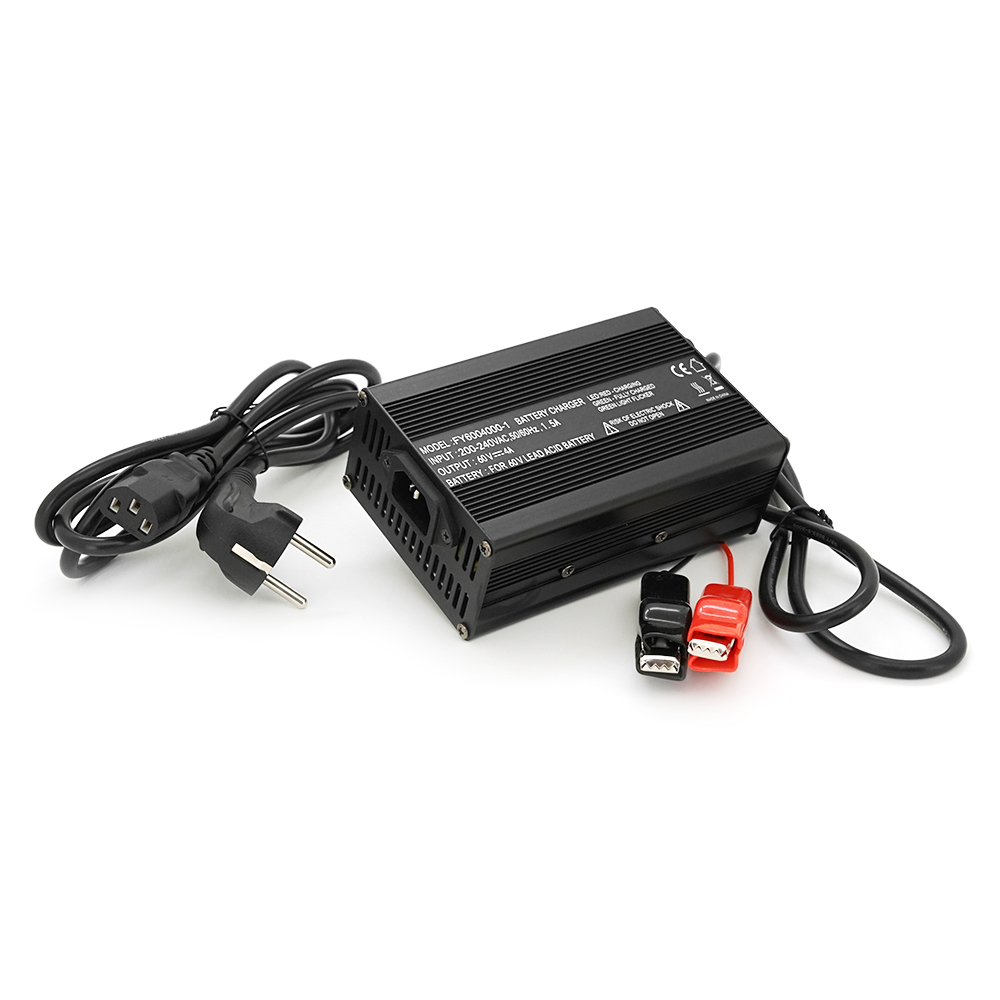 36878 Зарядний пристрій для акумуляторів AGM 60V, 4A, + крокодили, 135x90x50mm - Зображення 1